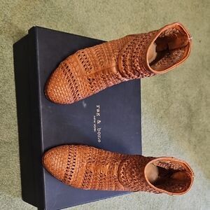Rag & Bone Brown Woven Ankle Boots